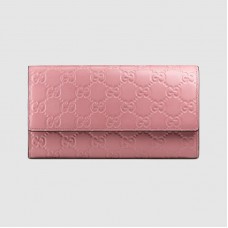 Gucci Continental Flap Wallet In Pink Guccissima Leather