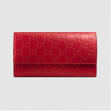 Gucci Continental Flap Wallet In Red Guccissima Leather
