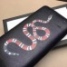 Gucci Black Kingsnake Print Leather Zip Around Wallet