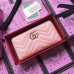 Gucci Light Pink GG Marmont Zip Around Wallet
