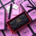 Gucci Black GG Marmont Zip Around Wallet With Pearls