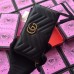 Gucci Black GG Marmont Zip Around Wallet With Pearls