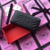 Gucci Black GG Marmont Zip Around Wallet With Pearls