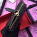 Gucci Black GG Marmont Zip Around Wallet With Pearls