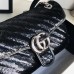 Gucci 443497 GG Marmont small sequin shoulder bag in Black Silk