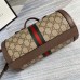 Gucci 602577 Ophidia GG small Boston bag in Beige/ebony GG Supreme canvas