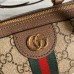 Gucci 602577 Ophidia GG small Boston bag in Beige/ebony GG Supreme canvas