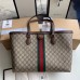 Gucci 631685 Ophidia GG medium tote Bag In Beige/ebony GG Supreme canvas