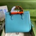 Gucci Diana Medium Tote Bag In Blue Leather