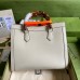 Gucci Diana Medium Tote Bag In White Leather