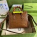 Gucci Diana Small Tote Bag In Brown Croc-embossed Leather