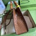 Gucci Diana Small Tote Bag In Brown Croc-embossed Leather