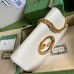 Gucci Blondie Small Shoulder Bag In White Leather