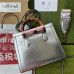 Gucci Diana Small Tote Bag In Silver Metallic Leather