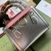 Gucci Diana Mini Tote Bag In Silver Metallic Leather