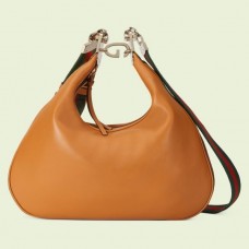 Gucci Attache Large Shoulder Bag In Dark Orange Leather