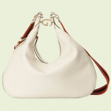Gucci Attache Large Shoulder Bag In White Leather
