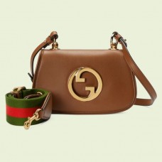 Gucci Blondie Mini Shoulder Bag In Brown Leather