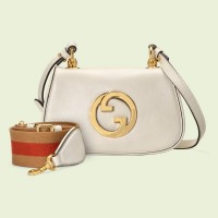 Gucci Blondie Mini Shoulder Bag In White Leather