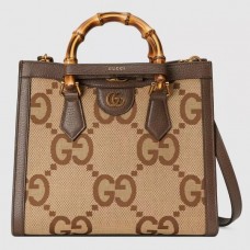 Gucci Diana Small Tote Bag In Jumbo GG Canvas