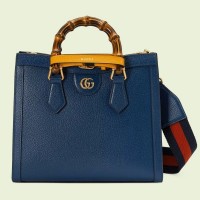 Gucci Diana Small Tote Bag In Royal Blue Leather