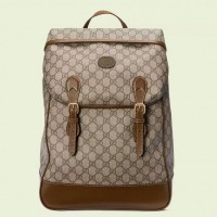 Gucci Medium Backpack In Beige GG Canvas with Interlocking G