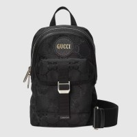 Gucci Off The Grid Sling Backpack In Black GG Nylon