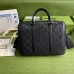 Gucci Medium Briefcase Bag In Black GG Embossed Leather