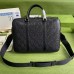 Gucci Medium Briefcase Bag In Black GG Embossed Leather