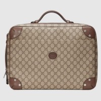 Gucci Briefcase Bag In Beige GG Supreme Canvas