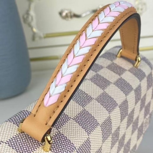 Otra Vez Couture Consignment on Instagram: The Damier Azur Braided  Croisette Rose is a limited edition of a contemporary classic from Louis  Vuitton. The 2021 braided leather strap in rose and white