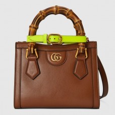 Gucci Diana Mini Tote Bag In Brown Leather