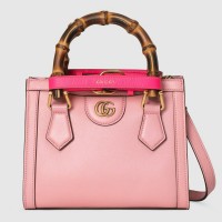 Gucci Diana Mini Tote Bag In Pink Leather