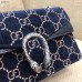 Gucci Blue Dionysus GG Velvet Small Shoulder Bag