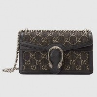 Gucci Dionysus Small Shoulder Bag In Black GG Denim