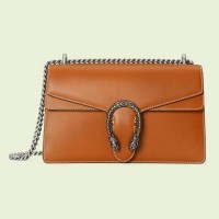Gucci Dionysus Small Shoulder Bag In Brown Natural Leather