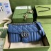 Gucci GG Marmont Small Bag In Blue Matelasse Calfskin