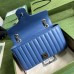 Gucci GG Marmont Small Bag In Blue Matelasse Calfskin