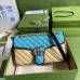 Gucci GG Marmont Small Bag In Blue/Butter Diagonal Leather