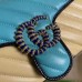 Gucci GG Marmont Small Bag In Blue/Butter Diagonal Leather