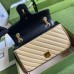 Gucci GG Marmont Small Bag In Blue/Butter Diagonal Leather