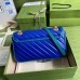 Gucci GG Marmont Small Shoulder Bags In Blue Diagonal Leather