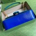 Gucci GG Marmont Small Shoulder Bags In Blue Diagonal Leather