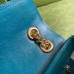 Gucci GG Marmont Small Shoulder Bags In Blue Diagonal Leather