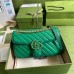 Gucci GG Marmont Small Shoulder Bag In Green Diagonal Leather