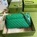 Gucci GG Marmont Small Shoulder Bag In Green Diagonal Leather