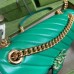 Gucci GG Marmont Small Shoulder Bag In Green Diagonal Leather