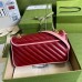 Gucci GG Marmont Small Shoulder Bag In Red Diagonal Leather