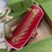 Gucci GG Marmont Small Shoulder Bag In Red Diagonal Leather