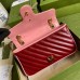 Gucci GG Marmont Small Shoulder Bag In Red Diagonal Leather